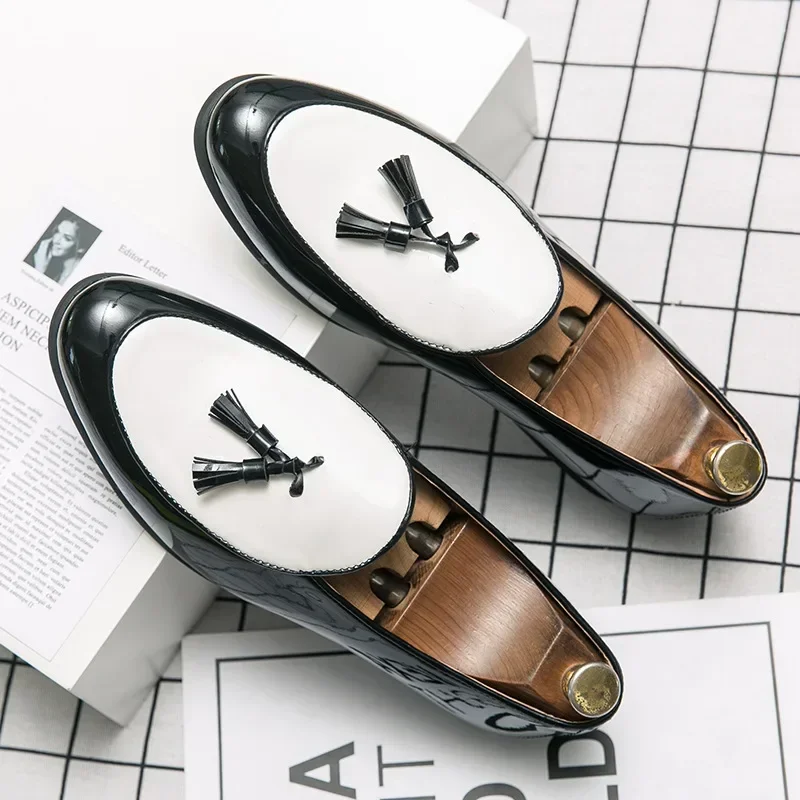 mocassin en cuir noir