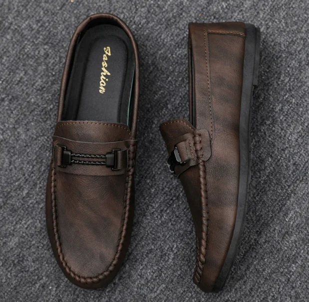 mocassin cuir marron