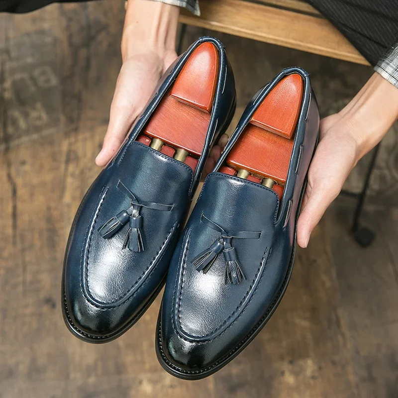 mocassin bleu marine homme