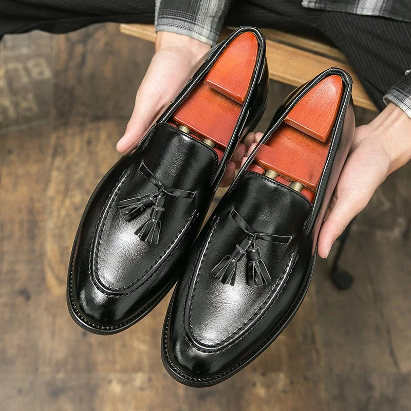 mocassins cuir noir homme