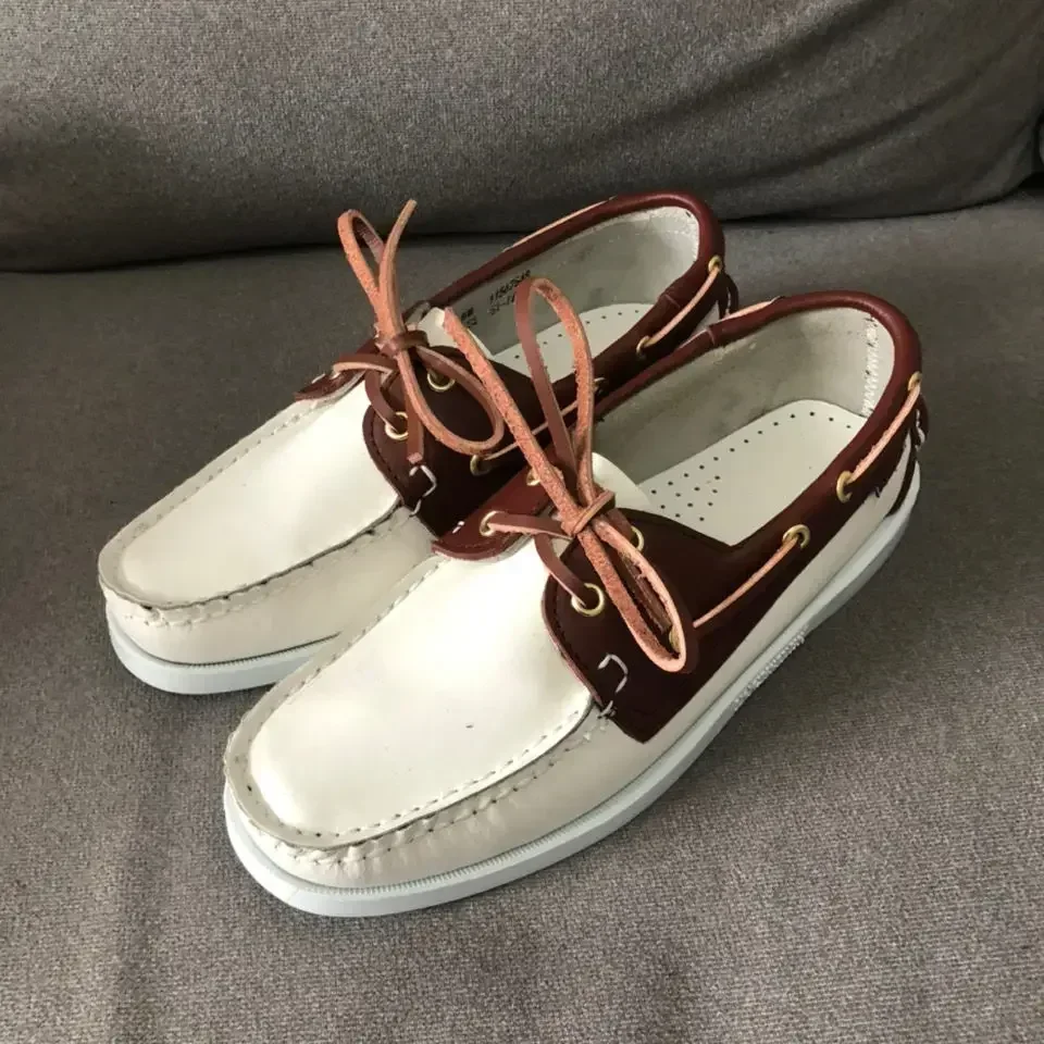 mocassin blanc cuir homme