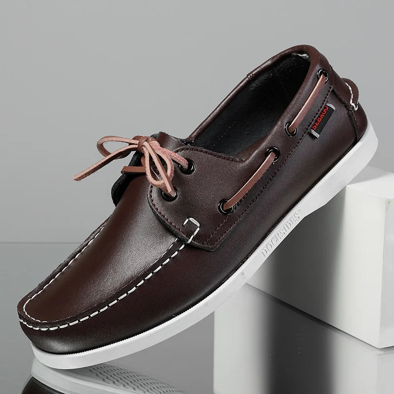 mocassin marron cuir
