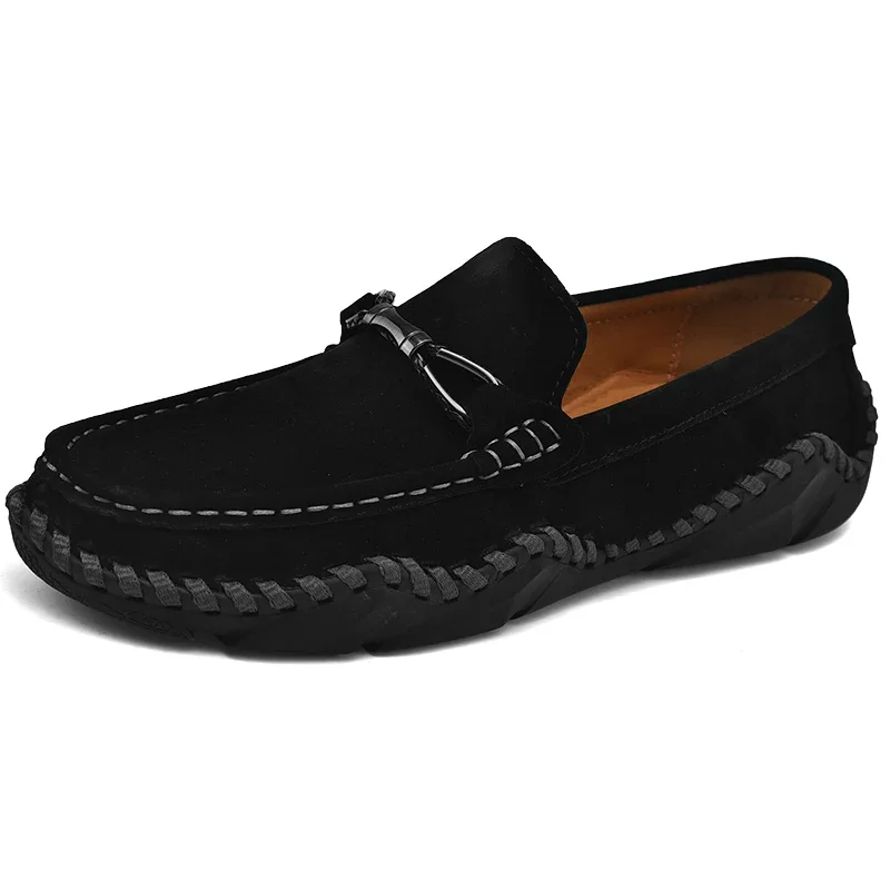 mocassin noir cuir femme